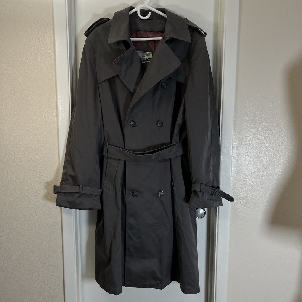 VTG Stormport Jacket Belted Men’s 46L Trench Coat Zip-Out Liner